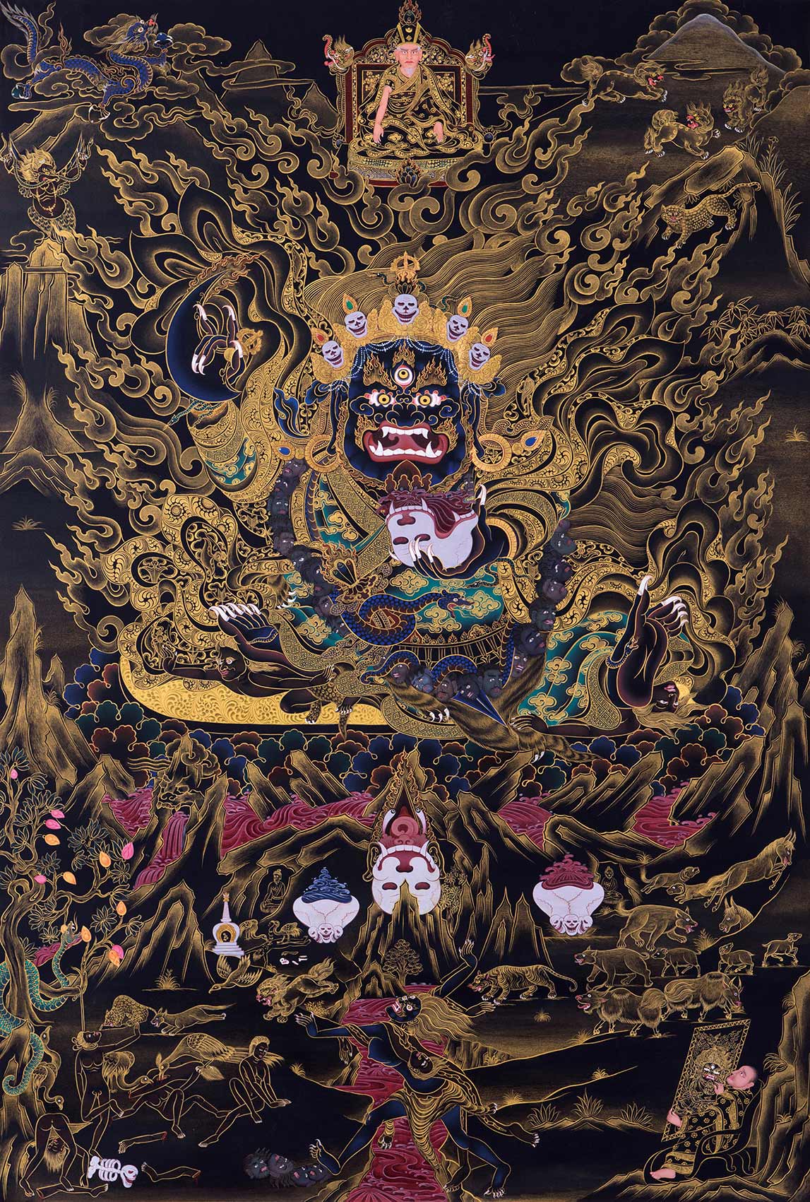 吉祥天母唐卡（黑卡）